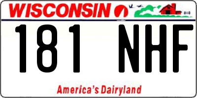 WI license plate 181NHF