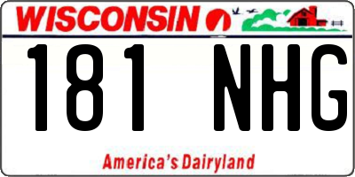 WI license plate 181NHG