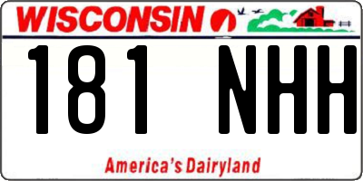 WI license plate 181NHH