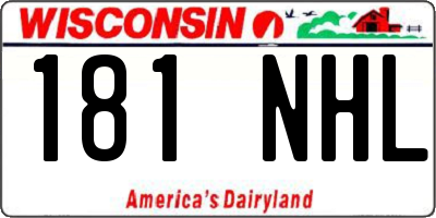 WI license plate 181NHL