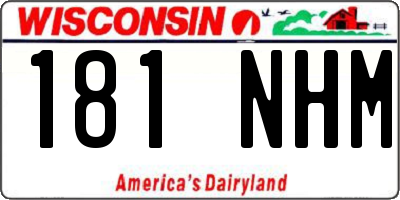 WI license plate 181NHM