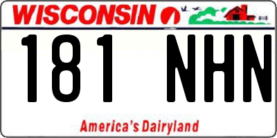 WI license plate 181NHN