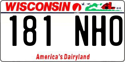 WI license plate 181NHO