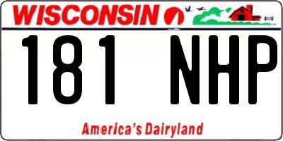 WI license plate 181NHP