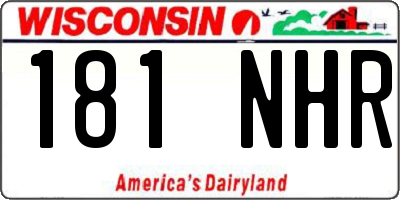 WI license plate 181NHR