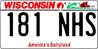 WI license plate 181NHS