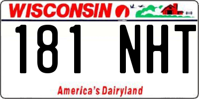 WI license plate 181NHT