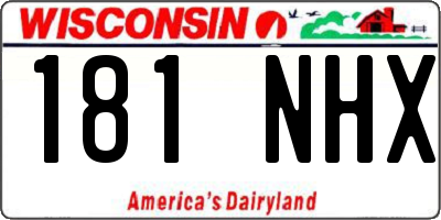 WI license plate 181NHX