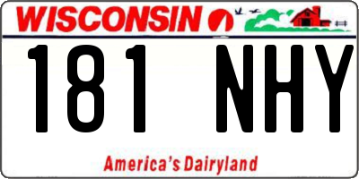 WI license plate 181NHY