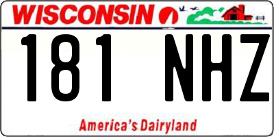 WI license plate 181NHZ