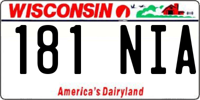 WI license plate 181NIA