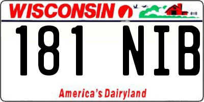 WI license plate 181NIB