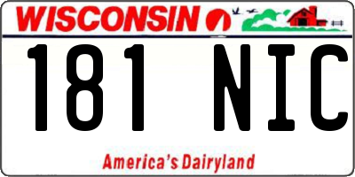 WI license plate 181NIC