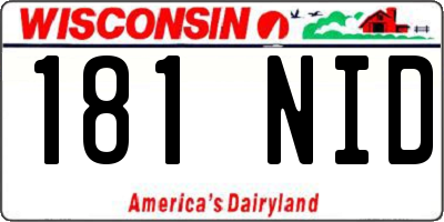 WI license plate 181NID