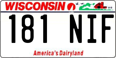 WI license plate 181NIF