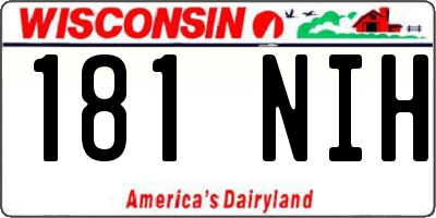 WI license plate 181NIH