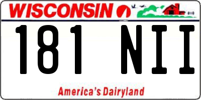 WI license plate 181NII