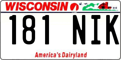 WI license plate 181NIK