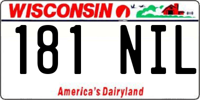 WI license plate 181NIL