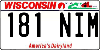 WI license plate 181NIM