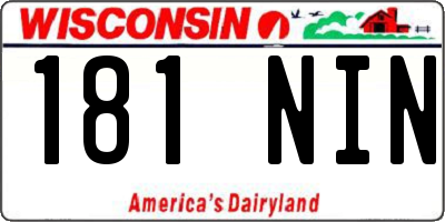WI license plate 181NIN