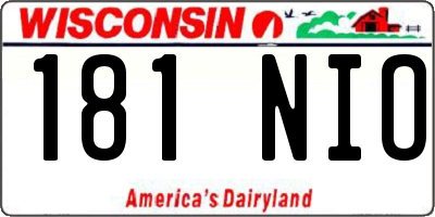 WI license plate 181NIO