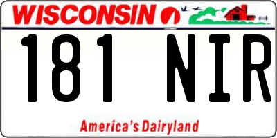 WI license plate 181NIR