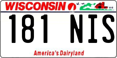 WI license plate 181NIS