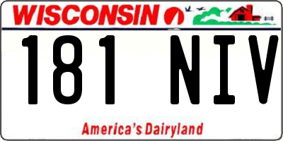 WI license plate 181NIV