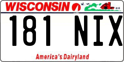 WI license plate 181NIX