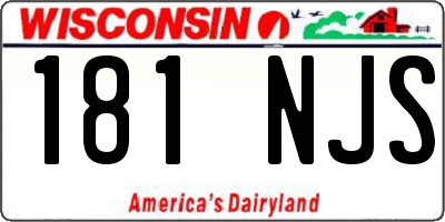 WI license plate 181NJS