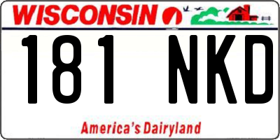 WI license plate 181NKD