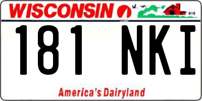 WI license plate 181NKI