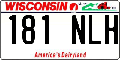 WI license plate 181NLH
