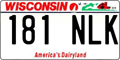 WI license plate 181NLK