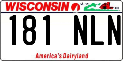 WI license plate 181NLN