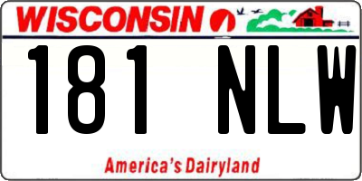 WI license plate 181NLW