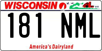 WI license plate 181NML