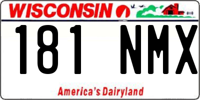 WI license plate 181NMX