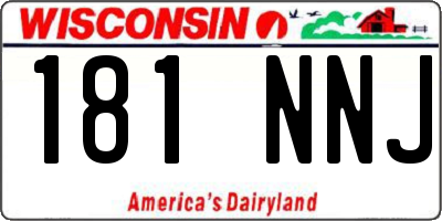 WI license plate 181NNJ
