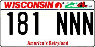 WI license plate 181NNN