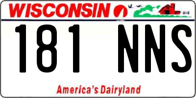 WI license plate 181NNS