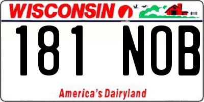 WI license plate 181NOB