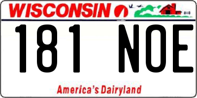 WI license plate 181NOE