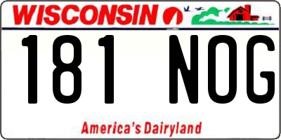 WI license plate 181NOG