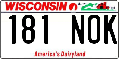 WI license plate 181NOK