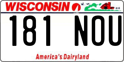 WI license plate 181NOU