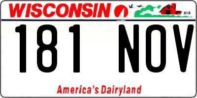 WI license plate 181NOV