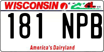 WI license plate 181NPB