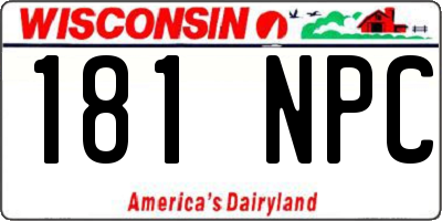 WI license plate 181NPC